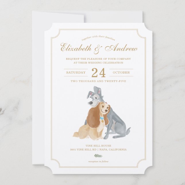 Lady and the Tramp Wedding Invitations (Front)