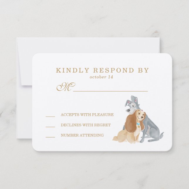 Lady and the Tramp Wedding RSVP Card (Front)