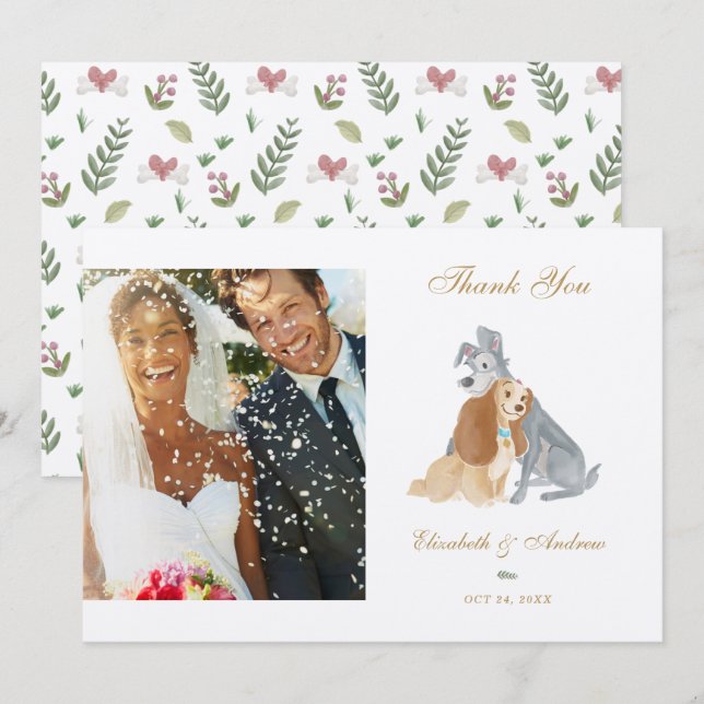 Lady and the Tramp Wedding Thank You Card (Front/Back)