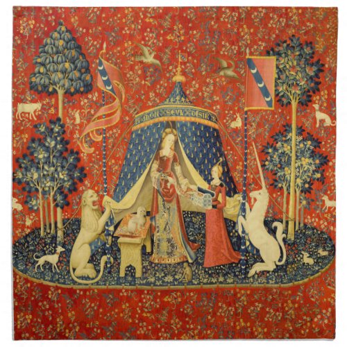 Lady and the Unicorn Medieval Tapestry Art Napkin