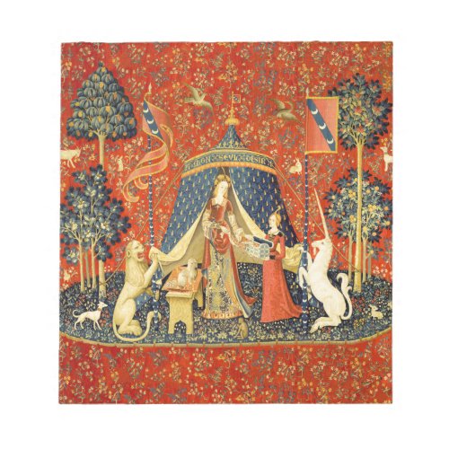 Lady and the Unicorn Medieval Tapestry Art Notepad