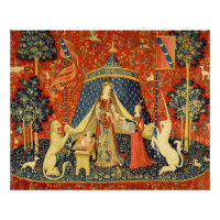 Lady and the Unicorn Medieval Tapestry Art Poster