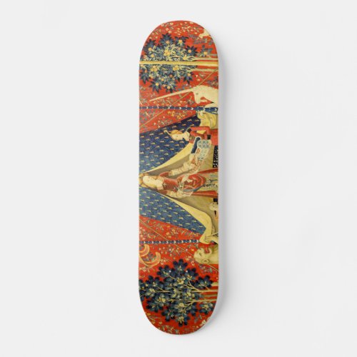 Lady and the Unicorn Medieval Tapestry Art Skateboard Deck