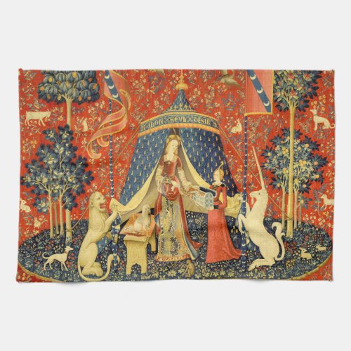 Lady and the Unicorn Medieval Tapestry Art Towel