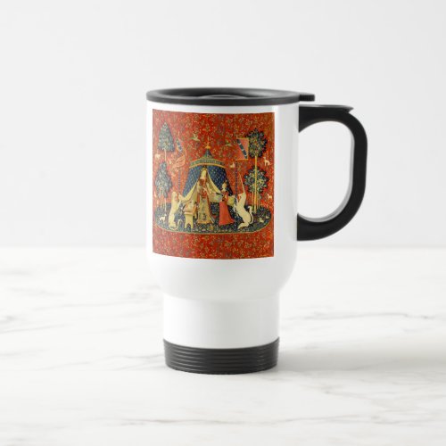 Lady and the Unicorn Medieval Tapestry Art Travel Mug