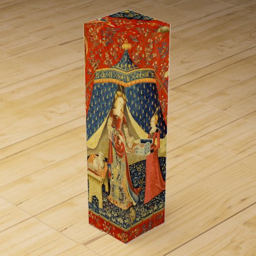 Lady and the Unicorn Medieval Tapestry Art Wine Box