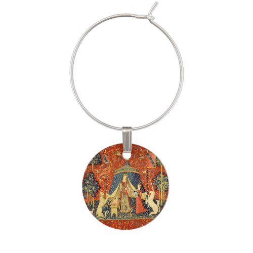 Lady and the Unicorn Medieval Tapestry Art Wine Charm