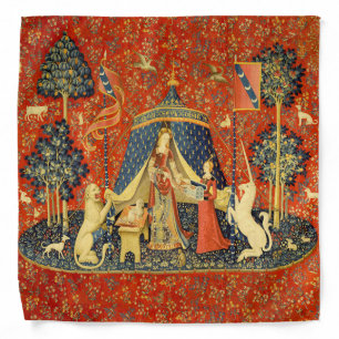 Lady and The Unicorn Medieval Tapestry: French Art Bandana