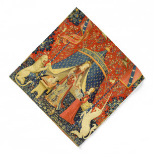 Lady and The Unicorn Medieval Tapestry: French Art Bandana