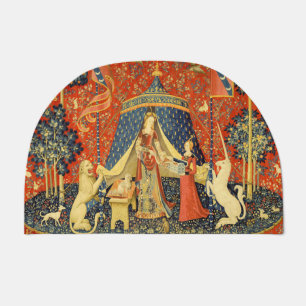 Lady and The Unicorn Medieval Tapestry: French Art Doormat