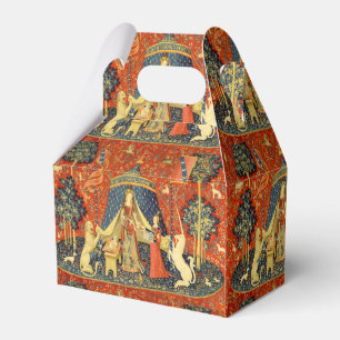 Lady and The Unicorn Medieval Tapestry: French Art Favor Boxes