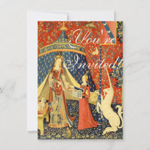 Lady and The Unicorn Medieval Tapestry: French Art Invitation
