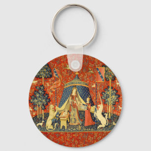 Lady and The Unicorn Medieval Tapestry: French Art Keychain