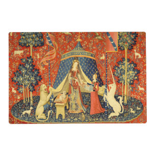 Lady and The Unicorn Medieval Tapestry: French Art Placemat
