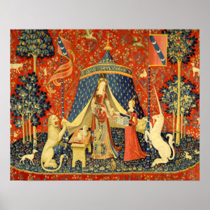 Lady and The Unicorn Medieval Tapestry: French Art Poster
