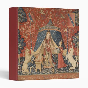 Lady And The Unicorn Middle Ages Vintage Tapestry  3 Ring Binder by artfoxx at Zazzle
