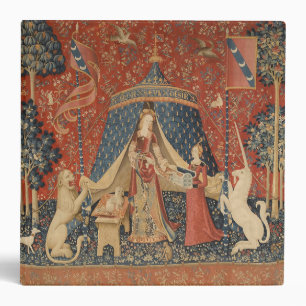 Lady And The Unicorn Middle Ages Vintage Tapestry 3 Ring Binder