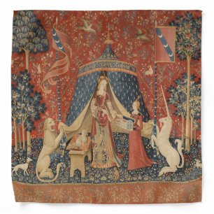 Lady And The Unicorn Middle Ages Vintage Tapestry Bandana