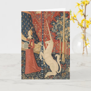 Lady And The Unicorn Middle Ages Vintage Tapestry Card