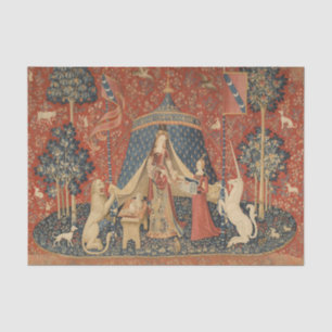 Lady And The Unicorn Middle Ages Vintage Tapestry Tissue Paper