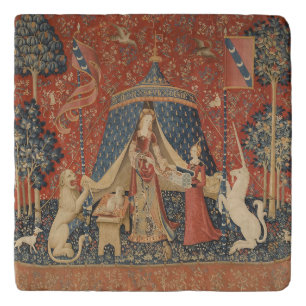 Lady And The Unicorn Middle Ages Vintage Tapestry Trivet