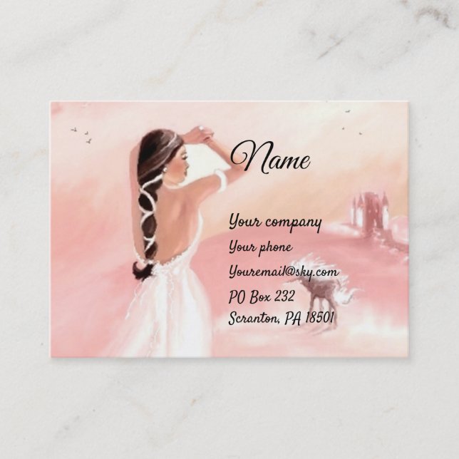 Lady and Unicorn Business Card (Front)