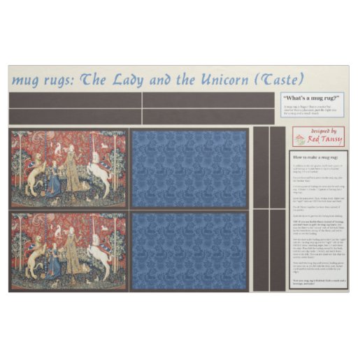 Lady and Unicorn DIY Mug Rugs Fabric