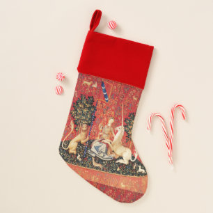 LADY AND UNICORN Fantasy Flowers,Animals Christmas Stocking