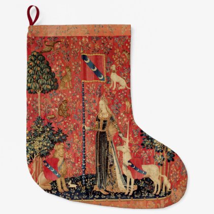 LADY AND UNICORN Fantasy Flowers,Animals Large Christmas Stocking