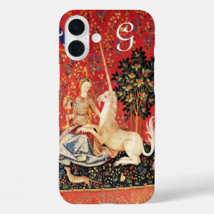 LADY AND UNICORN Fantasy Flowers,Animals Monogram iPhone 16 Plus Case