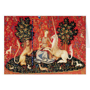 LADY AND UNICORN Flowers,Animals Fantasy Christmas Cards