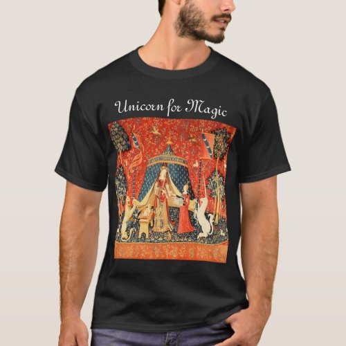 LADY AND UNICORN FOR MAGIC Fantasy FlowersAnimals T_Shirt