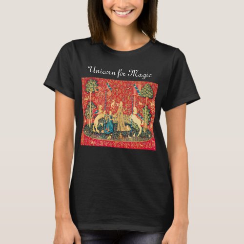 LADY AND UNICORN FOR MAGIC Fantasy FlowersAnimals T_Shirt