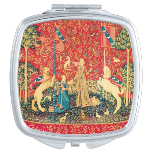 LADY AND UNICORN LionFantasy FlowersAnimals Compact Mirror