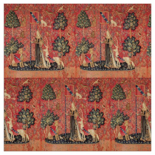 LADY AND UNICORN LionFantasy FlowersAnimals Fabric