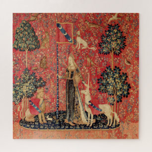 LADY AND UNICORN Lion,Fantasy Flowers,Animals Jigsaw Puzzle