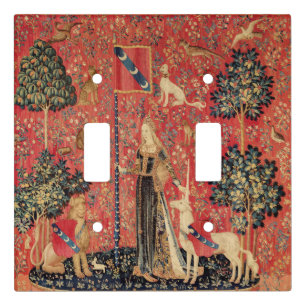 LADY AND UNICORN Lion,Fantasy Flowers,Animals Light Switch Cover