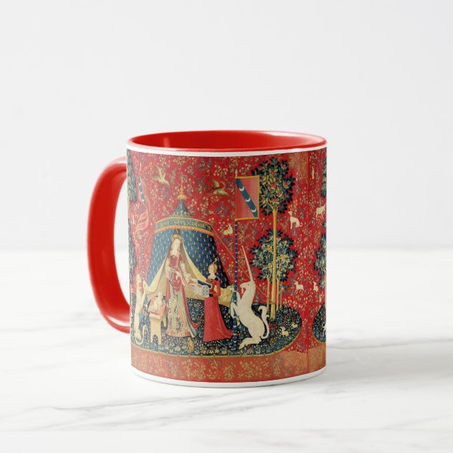 LADY AND UNICORN Lion,Fantasy Flowers,Animals Mug (Front Left)