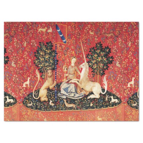 LADY AND UNICORN LionFantasy FlowersAnimals Tissue Paper