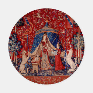 Lady and Unicorn Medieval Tapestry Desire Coaster Set