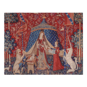 Lady and Unicorn Medieval Tapestry Desire Faux Canvas Print