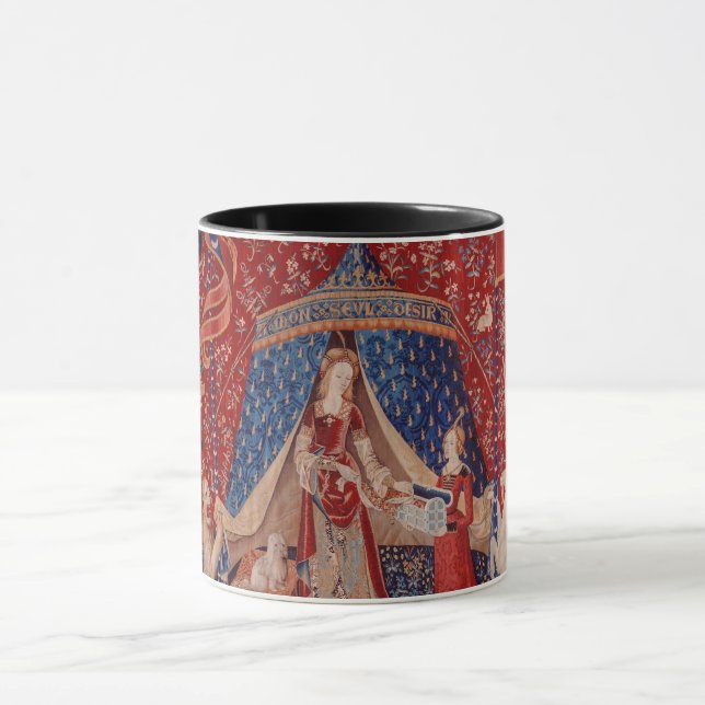 Lady and Unicorn Medieval Tapestry Desire Mug (Center)