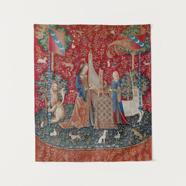 Lady and Unicorn Medieval Tapestry Hearing (Front)