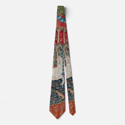 Lady and Unicorn Medieval Tapestry Hearing Neck Tie