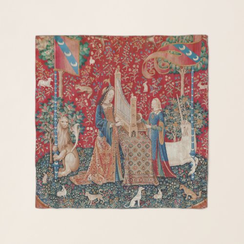 Lady and Unicorn Medieval Tapestry Hearing Scarf