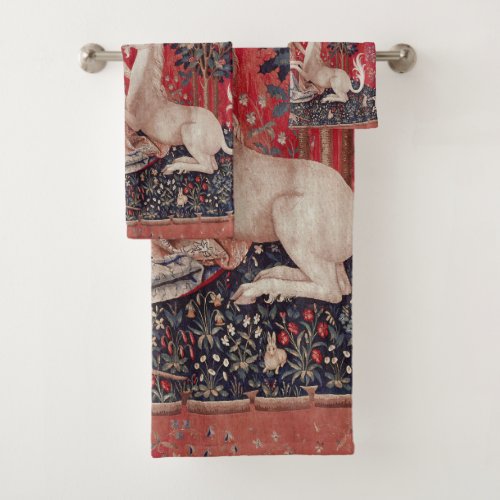 Lady and Unicorn Medieval Tapestry Sight Bath Towel Set