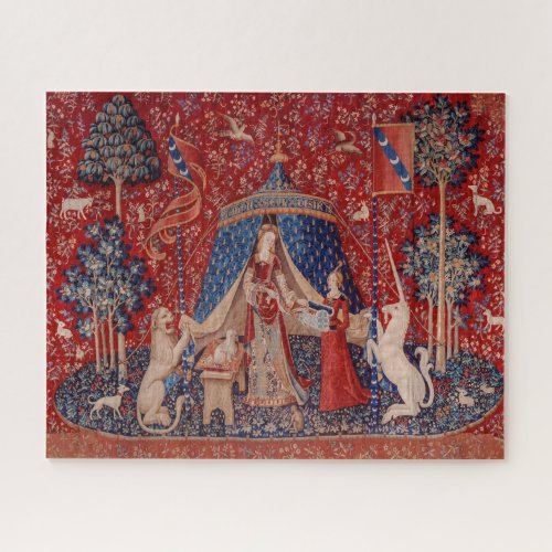 Lady and Unicorn Medieval Tapestry Sight Jigsaw Puzzle
