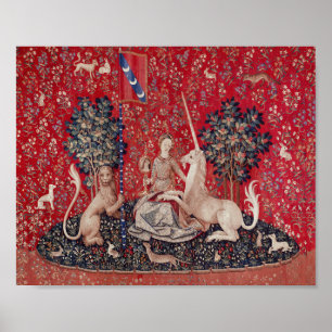Lady and Unicorn Medieval Tapestry Sight Poster