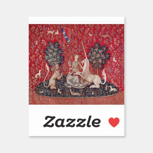 Lady and Unicorn Medieval Tapestry Sight Sticker