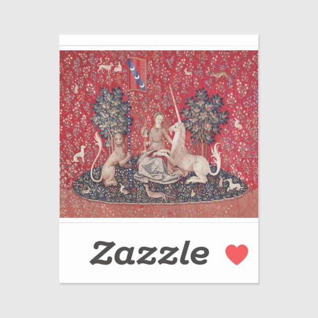 Lady and Unicorn Medieval Tapestry Sight Sticker (Sheet)